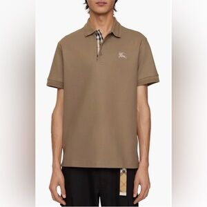 Burberry, Cotton Polo, Short Sleeve, Clay Brown, Men’s, XL
